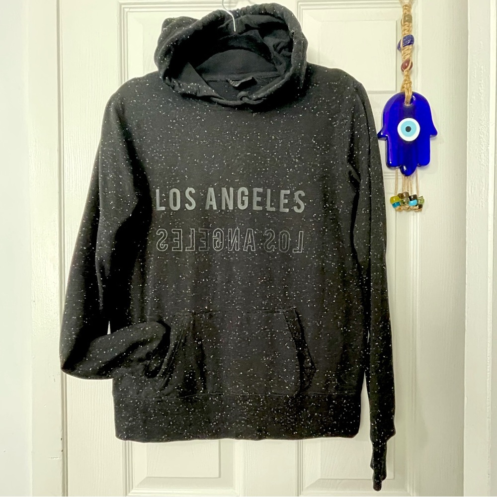 Cotton On Los Angeles Hooded Sweater Black on Black Design Size Medium 🖤